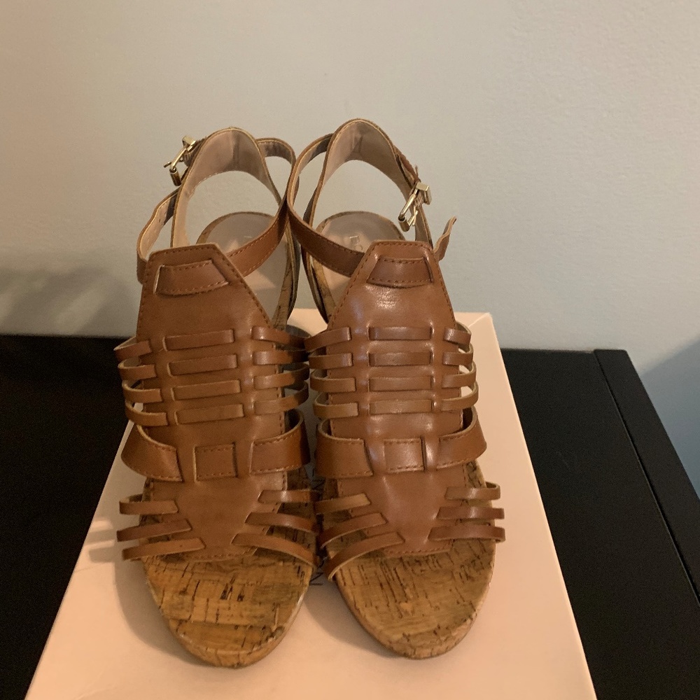 Strappy Brown Wedge Sandal
